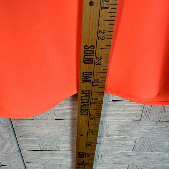 Express lightweight sleepless top bow back semi open neon orange feminine preppy - Picture 6 of 8